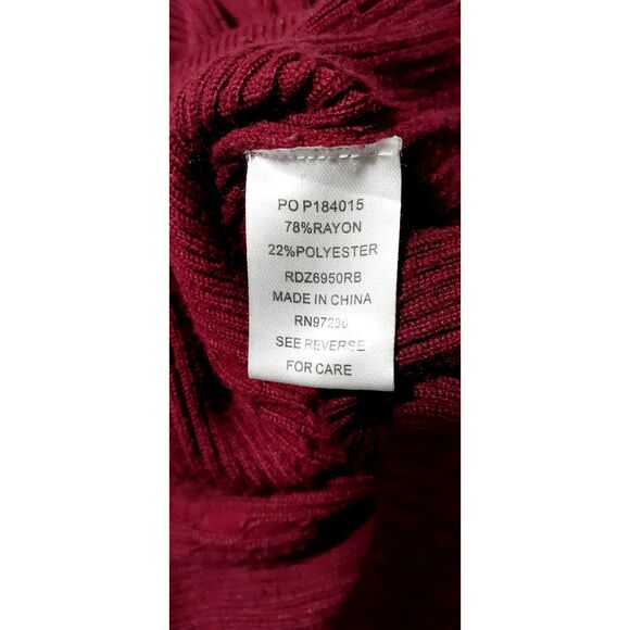 Almost Famous  Pencil Dress Women's Size S Burgundy Long Sleeve  # 90 - Picture 6 of 7